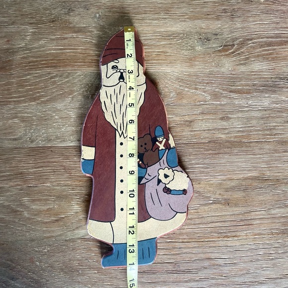 Vintage Christmas Santa Wood Wall Hanging Hand Painted - Picture 5 of 6